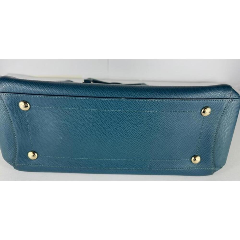 Coach Margot Leather Satchel Carryall Deep Turquoise - Picture 3 of 9